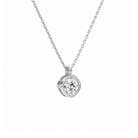 Stellaire Cushion Bezel Solitaire Lab-Grown Diamond Pendant Necklace in 18K White Gold, alternate product view