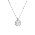 Stellaire Cushion Bezel Solitaire Diamond Pendant Necklace in 18K White Gold second product view