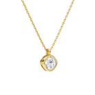 Stellaire Cushion Bezel Solitaire Diamond Pendant Necklace in 18K Yellow Gold second product view