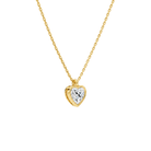 Stellaire Heart Bezel Solitaire Lab-Grown Diamond Pendant Necklace in 14K Yellow Gold, alternate product view