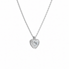 Stellaire Heart Bezel Solitaire Lab-Grown Diamond Pendant Necklace in Platinum, alternate product view