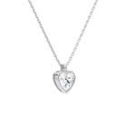 Stellaire Heart Bezel Solitaire Diamond Pendant Necklace in 14K White Gold second product view