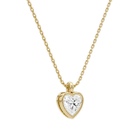 Stellaire Heart Bezel Solitaire Diamond Pendant Necklace in 18K Yellow Gold second product view