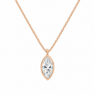 Stellaire Marquise Bezel Solitaire Lab-Grown Diamond Pendant Necklace in 14K Rose Gold, front view