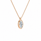 Stellaire Marquise Bezel Solitaire Lab-Grown Diamond Pendant Necklace in 14K Rose Gold, alternate product view