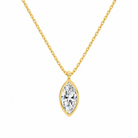 Stellaire Marquise Bezel Solitaire Lab-Grown Diamond Pendant Necklace in 18K Yellow Gold, front view