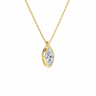 Stellaire Marquise Bezel Solitaire Lab-Grown Diamond Pendant Necklace in 18K Yellow Gold, alternate product view