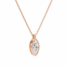 Stellaire Marquise Bezel Solitaire Diamond Pendant Necklace in 14K Rose Gold second product view