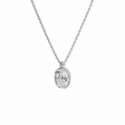 Stellaire Oval Bezel Solitaire Lab-Grown Diamond Pendant Necklace in 14K White Gold, alternate product view