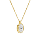 Stellaire Oval Bezel Solitaire Diamond Pendant Necklace in 14K Yellow Gold second product view