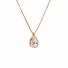Stellaire Pear Bezel Solitaire Lab-Grown Diamond Pendant Necklace in 14K Rose Gold, alternate product view