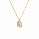 Stellaire Pear Bezel Solitaire Lab-Grown Diamond Pendant Necklace in 18K Yellow Gold, alternate product view