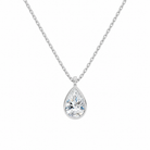 Stellaire Pear Bezel Solitaire Lab-Grown Diamond Pendant Necklace in Platinum, front view