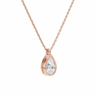 Stellaire Pear Bezel Solitaire Diamond Pendant Necklace in 14K Rose Gold second product view