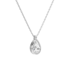 Stellaire Pear Bezel Solitaire Diamond Pendant Necklace in Platinum second product view