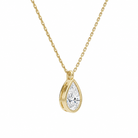 Stellaire Pear Bezel Solitaire Diamond Pendant Necklace in 14K Yellow Gold second product view