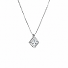 Stellaire Princess Bezel Solitaire Lab-Grown Diamond Pendant Necklace in 18K White Gold, alternate product view