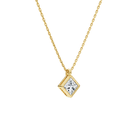 Stellaire Princess Bezel Solitaire Lab-Grown Diamond Pendant Necklace in 18K Yellow Gold, alternate product view