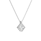 Stellaire Princess Bezel Solitaire Diamond Pendant Necklace in Platinum second product view