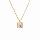 Stellaire Radiant Bezel Solitaire Lab-Grown Diamond Pendant Necklace in 14K Yellow Gold, alternate product view