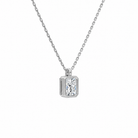 Stellaire Radiant Bezel Solitaire Lab-Grown Diamond Pendant Necklace in Platinum, alternate product view