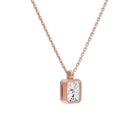 Stellaire Radiant Bezel Solitaire Diamond Pendant Necklace in 14K Rose Gold second product view