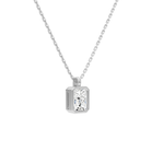 Stellaire Radiant Bezel Solitaire Diamond Pendant Necklace in 18K White Gold second product view