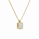 Stellaire Radiant Bezel Solitaire Diamond Pendant Necklace in 18K Yellow Gold second product view