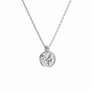 Stellaire Round Bezel Solitaire Lab-Grown Diamond Pendant Necklace in 18K White Gold, alternate product view