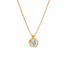 Stellaire Round Bezel Solitaire Lab-Grown Diamond Pendant Necklace in 18K Yellow Gold, alternate product view