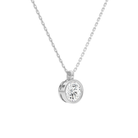 Stellaire Round Bezel Solitaire Diamond Pendant Necklace in Platinum second product view
