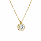 Stellaire Round Bezel Solitaire Diamond Pendant Necklace in 14K Yellow Gold second product view