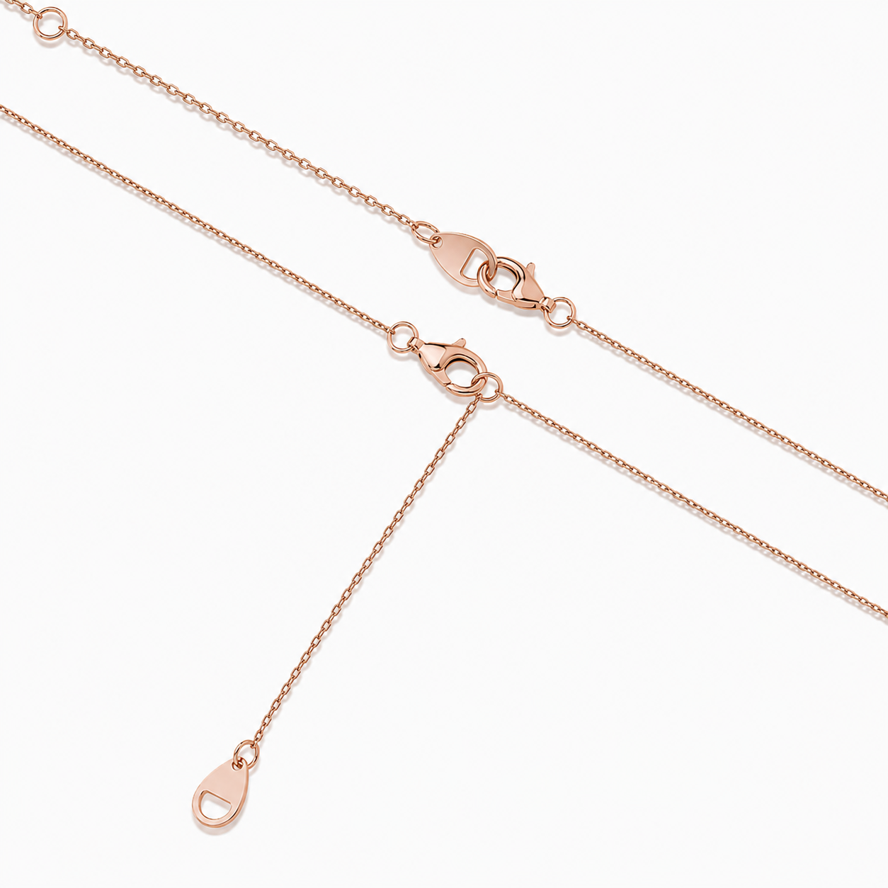 Estelle Sparkling Cluster Diamond Necklace in 14K Rose Gold second product view
