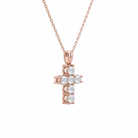 Nerissa Cross Diamond Pendant Necklace in 14K Rose Gold second product view