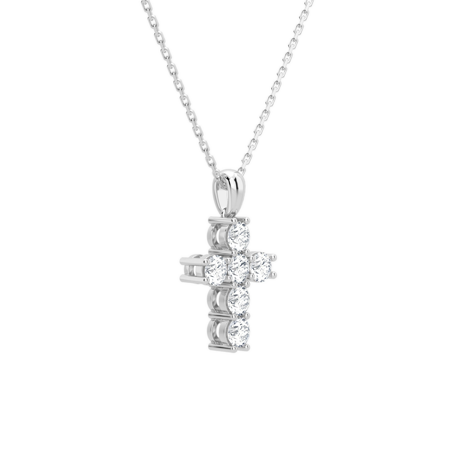 Nerissa Cross Diamond Pendant Necklace in 18K White Gold second product view