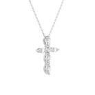 Saphira Cross Diamond Necklace in 14K White Gold second product view