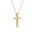 Saphira Cross Diamond Necklace in 18K Yellow Gold second product view