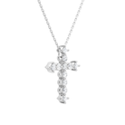 Thea Cross Diamond Pendant Necklace in 18K White Gold second product view