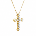 Thea Cross Diamond Pendant Necklace in 18K Yellow Gold second product view