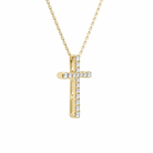 Yara French Pave Cross Diamond Pendant Necklace in 18K Yellow Gold second product view