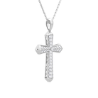 Zelie Flare Edge Cross Diamond Pendant Necklace in 18K White Gold second product view