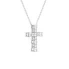 Aurette Prong Cross Diamond Pendant Necklace in 14K White Gold second product view