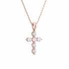 Idalia Cross Diamond Necklace in 14K Rose Gold second product view