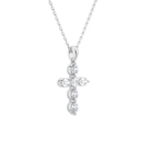 Idalia Cross Diamond Necklace in 18K White Gold second product view