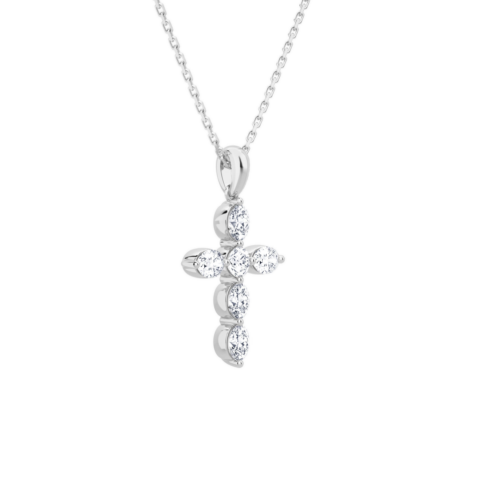 Idalia Cross Diamond Necklace in Platinum second product view