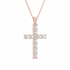 Ophira Mixed Cross Diamond Pendant Necklace in 14K Rose Gold second product view