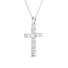 Ophira Mixed Cross Diamond Pendant Necklace in 14K White Gold second product view