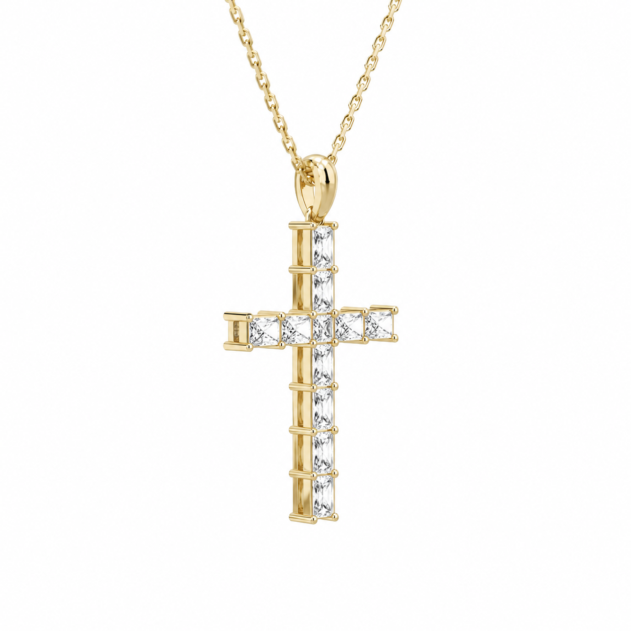 Ophira Mixed Cross Diamond Pendant Necklace in 18K Yellow Gold second product view