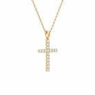 Hollis Classic Cross Diamond Pendant Necklace in 14K Yellow Gold second product view