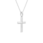 Laurel Beveled Edge Polished Cross Diamond Pendant Necklace in 18K White Gold second product view